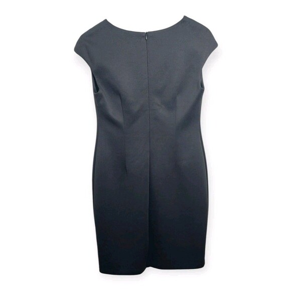 Connected Apparel Women's Size 8P Petite Dress LBD Slimming Affect Midi Cap - Picture 2 of 12